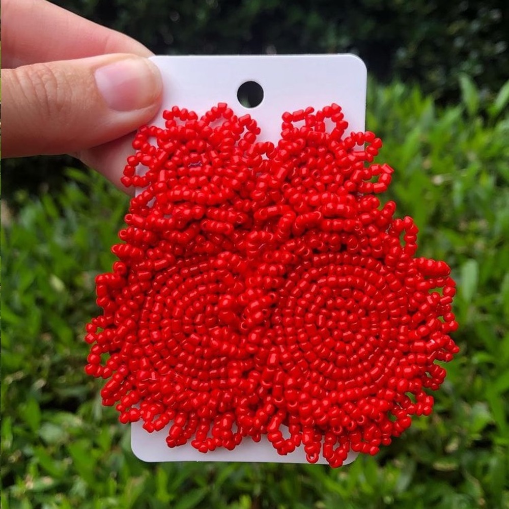 Red Beaded Earrings
